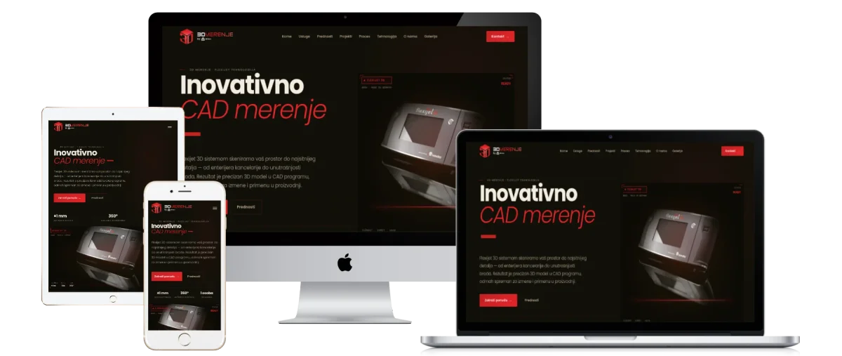 3D Merenje — Web Sajt, Print & Društvene Mreže